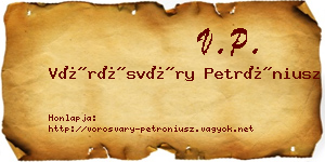 Vörösváry Petróniusz névjegykártya